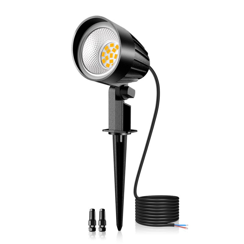 MEIKEE 7W Low Voltage Landscape Lighting with Connectors, 2700K Warm White Landscape Lighting, IP66 Waterproof Outdoor Spotlights for Garden, Driveway, Yard, Lawn(1 Pack) - Image 1